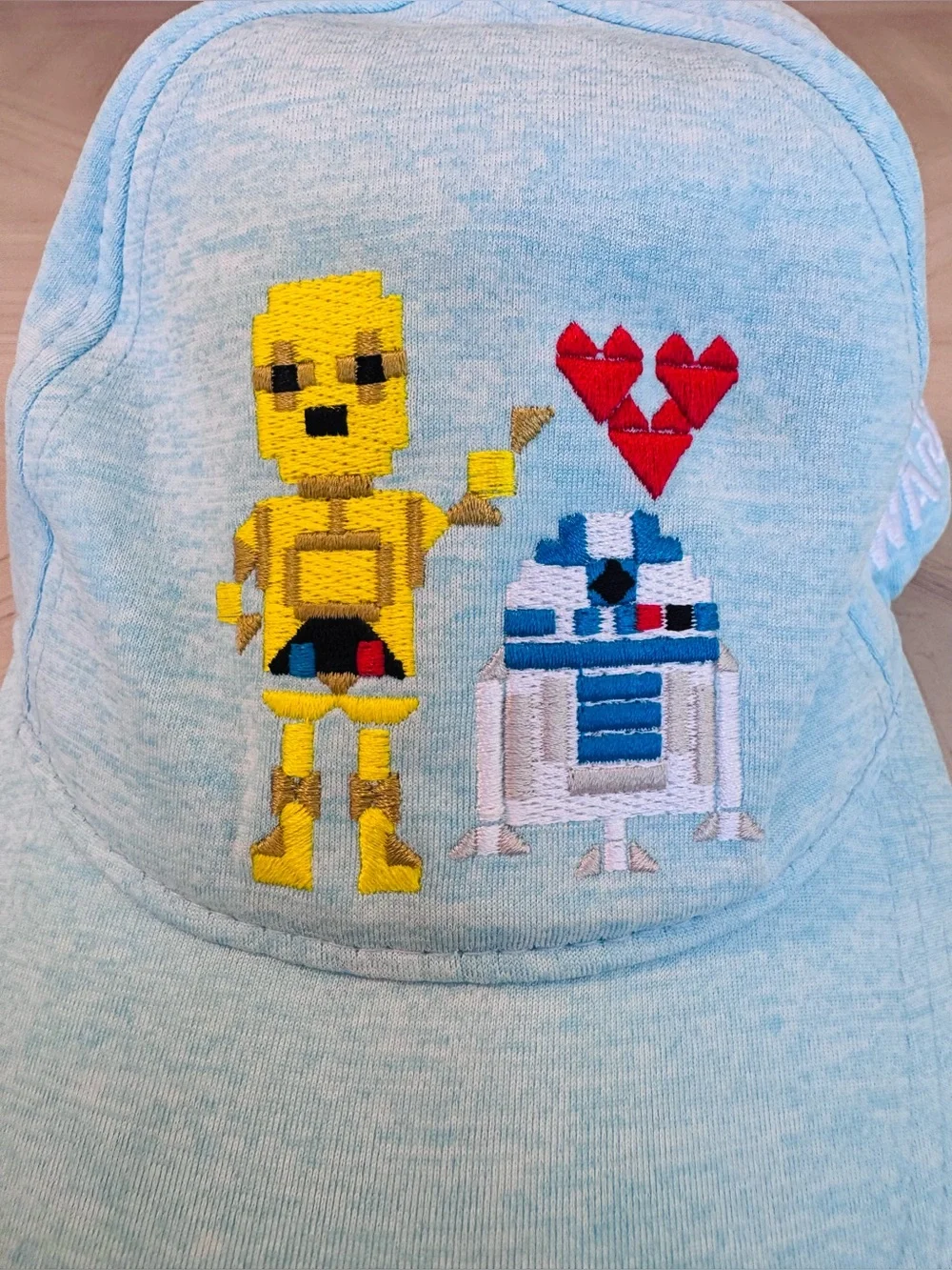 Star Wars C-3PO & R2-D2 Pixel Art Baseball Cap Hat Blue - OSFM